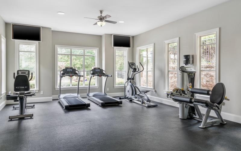 a room with exercise equipment