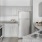 a kitchen with white cabinets